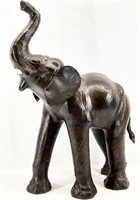 Leather Wrapped Elephant Statue