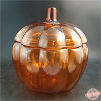 Anchor Hocking Clear Orange Glass Pumpkin Bowl