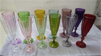 New 12 Pieces Colored Wine Glasses Set 8.5 oz