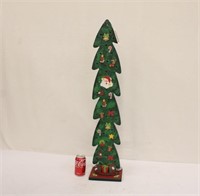 Lighted Decorative Wooden Xmas Tree ~ Works