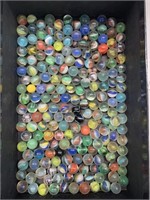 Box lot assorted marbles