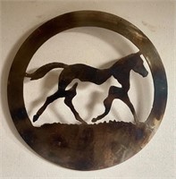 Horse Art Made from Plow Disc 15”