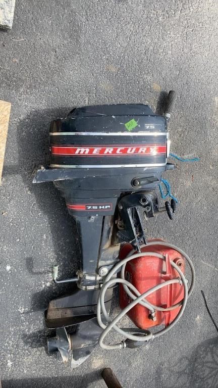 MERCURY 7 1/2HP OUTBOARD MOTOR W/ TANK