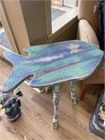 Hand Painted Fish Accent Table