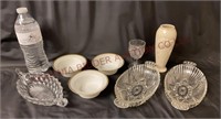 Noritake Waverly Bowls, Lenox Vase & Glassware