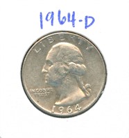 1964-D Washington Silver Quarter