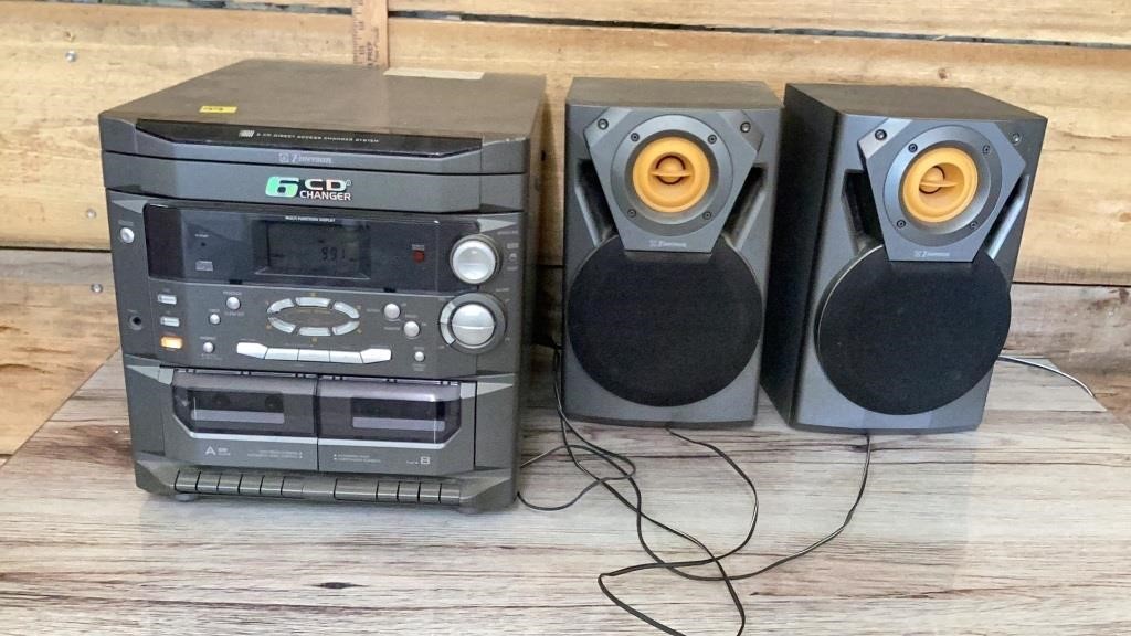 Emerson  6CD changer radio and speakers; working