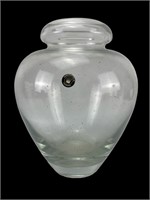 Clear Glass Vase Handcrafted in Romania