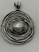 Sterling Israeli Fine Cultured Pearl Pendant