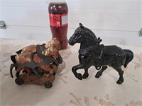 Vintage cast horses