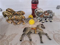 Vintage tin horses