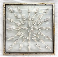 Beautiful Sliced Cerithium Shells Framed Art 24"