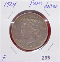 1924 Peace Dollar, F