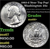 1983-d Washington Quarter Near Top Pop! 25c Graded