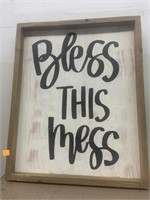 Bless This Mess Sign Decor 16.5 x 20 inches