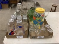 Glasses, pitchers, spigot drink jar and more