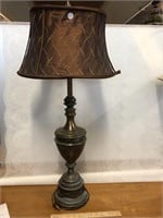 Pretty Vintage Stiffle Brass Lamp MCM