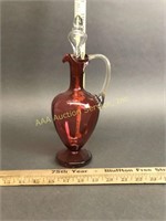 English Victorian Cranberry Glass Cruet