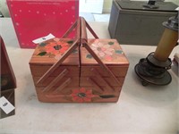 Hand Painted Accordion Style Sewing Box