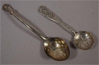 Two old Chinese silver spoons
