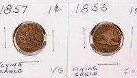 Coin 2 United States Flying Eagle Cent 1857 & 1858