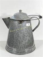 Large Gray Enamel Coffee Pot
