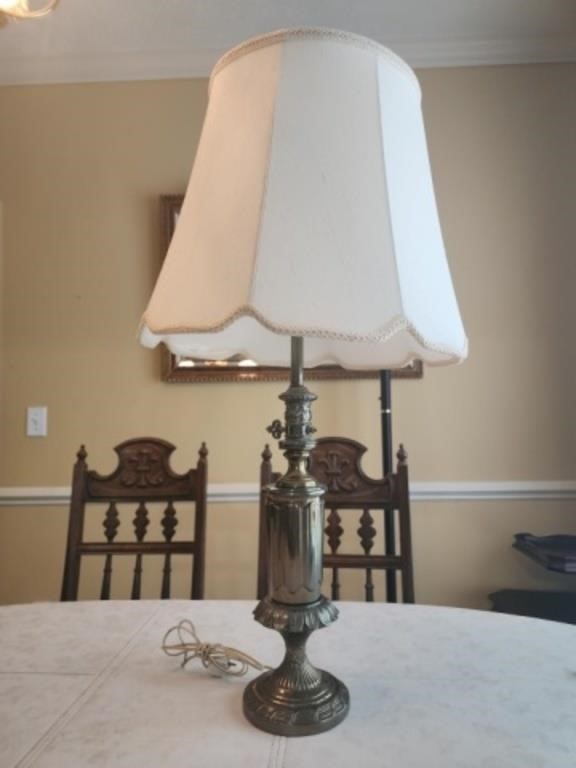 Vintage metal lamp with shade