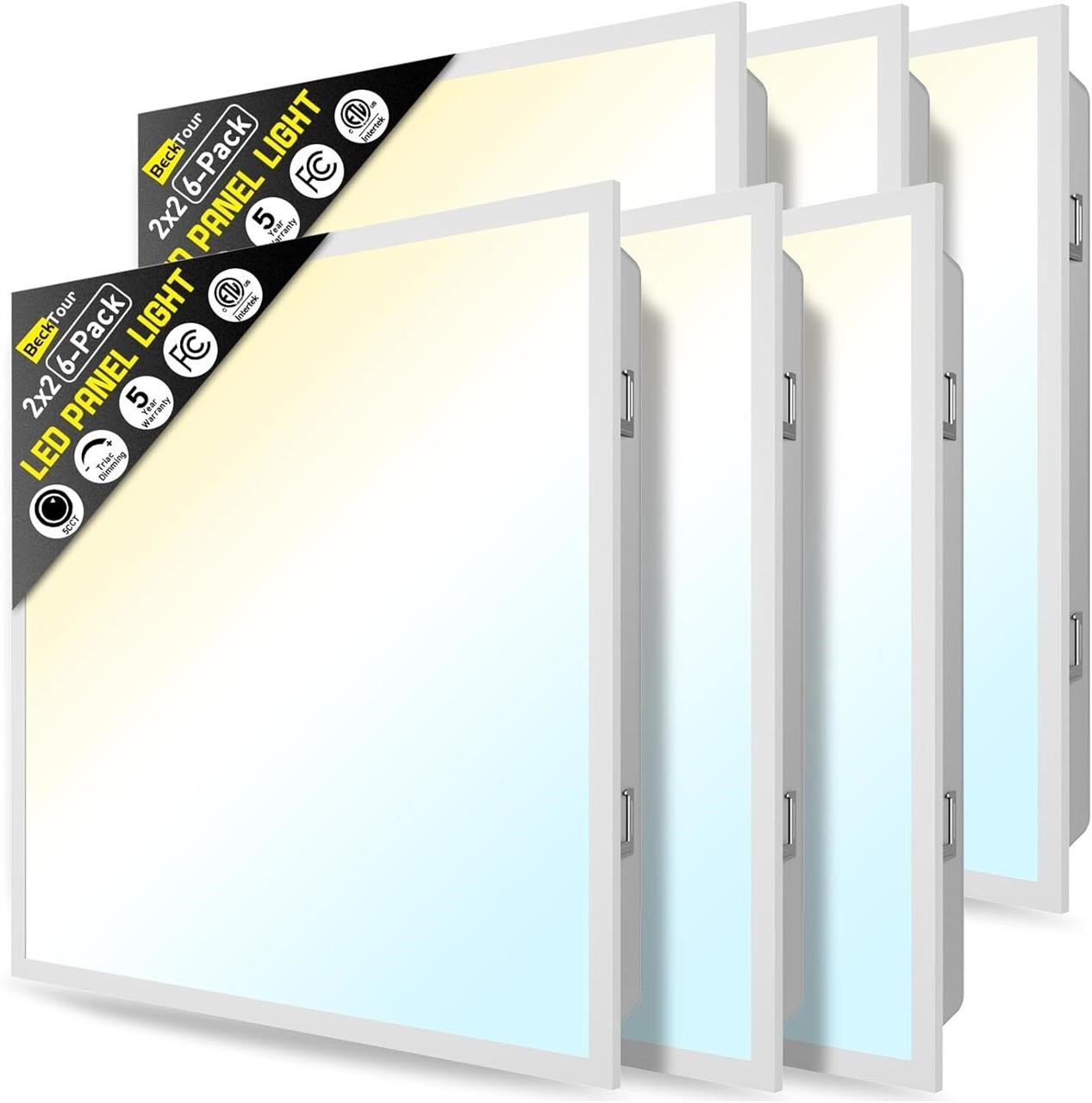 2x2 LED Panel Light 5CCT  40W/5000LM  6-Pack