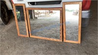 SET OF 3 WOOD FRAMED MIRRORS