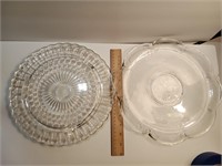 2 Glass cake plates