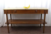 Drexel 2-Tier Marble Top Console Table