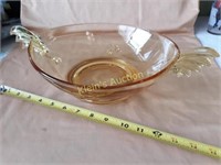 Art Deco Fostoria Winged Pattern glass ctr bowl