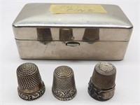 3 Sterling Silver Thimbles