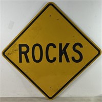Huge Sign Just Says "Rocks" About 40 1/2" Point