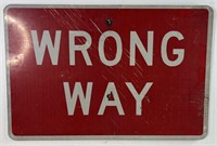 Huge Wrong Way Sign, 36" x 24"