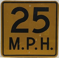 Speed Limit 25 Reflective Street ign 18" x 18"