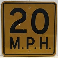 Speed Limit 20 Reflective Street Sign 18" x 18"