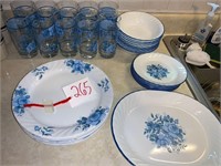 REALLY PRETTY CORELLE DISHES AND GLASSES