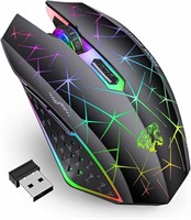 TENMOS V7 Wireless Gaming Mouse, Rechargeable LED