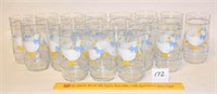 Group Lot of Glass Drinking Glasses with Ducks