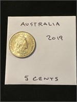 Australian 2019 "5 Cents" Coin