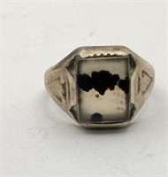 Silver ring w/stones- 7.24 grams