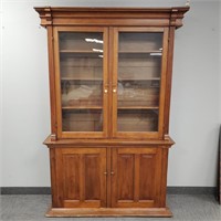 Antique Victorian 2 piece bookcase cabinet -