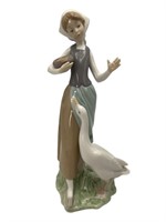 Lladro 1052 D-7N Woman & Goose Figure