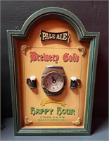 Brewery Gold Wooden Bar Clock