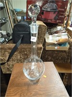Large Etched Glass Decanter