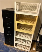Metal File Cabinet + Van Zyverden Plastic Rack