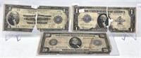 3 Pieces Large Currency Torn