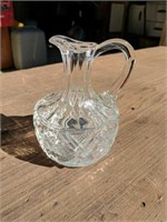 Vintage Crystal Glass Oil or Creamer pourer