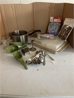 Box lot of vintage Tupperware, and miscellaneous